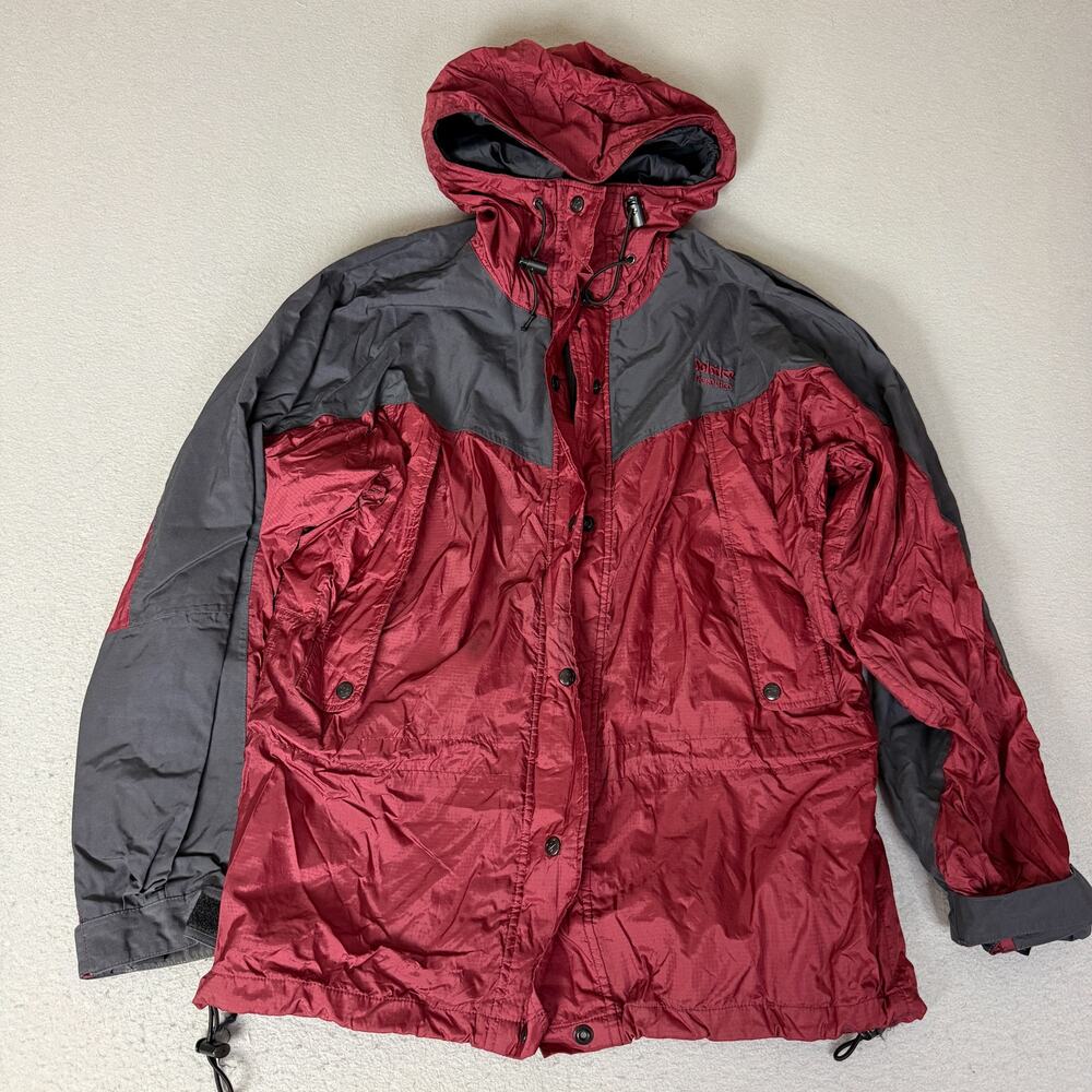 Solstice Microshed Women's M Red Gray Nylon Hooded Ski Outdoor Shell Jacket